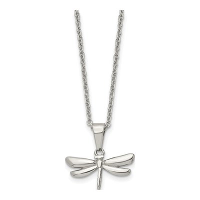Stainless Steel Dragonfly Pendant Necklace