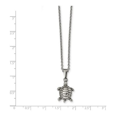 Stainless Steel Turtle Pendant Necklace – view 5