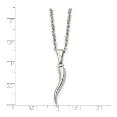 Stainless Steel Horn Pendant Necklace – view 6