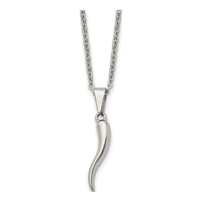 Stainless Steel Horn Pendant Necklace