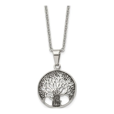 Stainless Steel Tree of Life Pendant Necklace