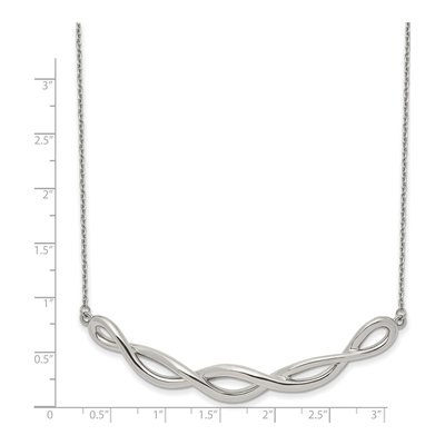 Stainless Steel Twisted Bar Necklace – view 4