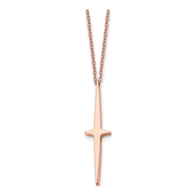Stainless Steel IP Cross Pendant Necklace