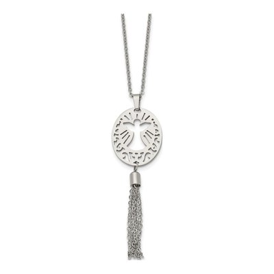 Stainless Steel Angel Tassel Pendant Necklace – view 4