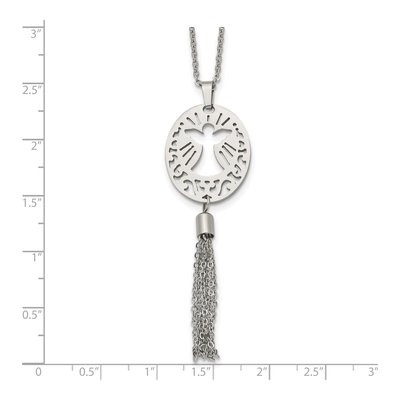 Stainless Steel Angel Tassel Pendant Necklace – view 6