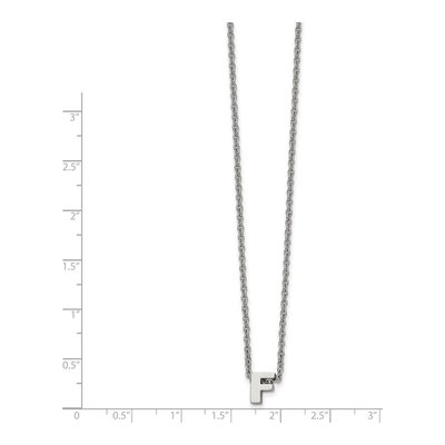Stainless Steel Letter F Necklace – view 3