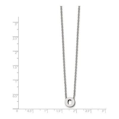 Stainless Steel Initial O Necklace | Chisel – view 3
