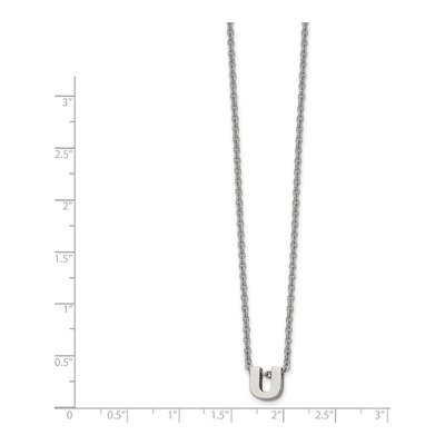 Stainless Steel Letter U Necklace – view 3