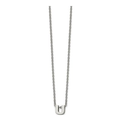 Stainless Steel Letter U Necklace