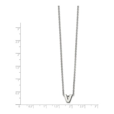 Stainless Steel Letter V Necklace – view 3