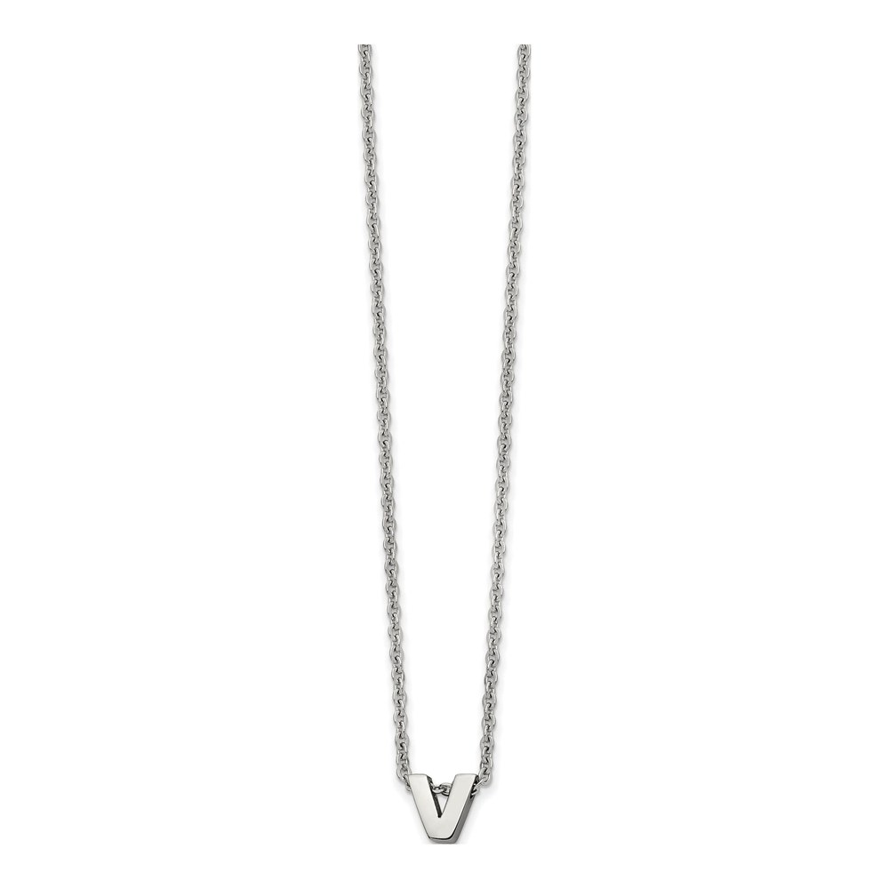 Stainless Steel Letter V Necklace
