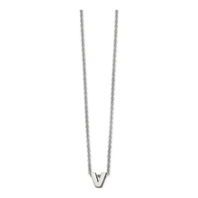 Stainless Steel Letter V Necklace