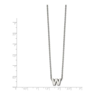 Stainless Steel Initial W Necklace | 18in Chain – view 3
