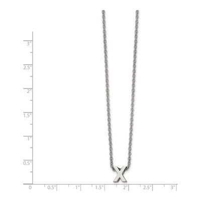 Stainless Steel Letter X Necklace – view 3