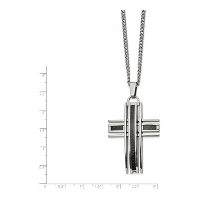 Stainless Steel Cross Pendant Necklace – view 3