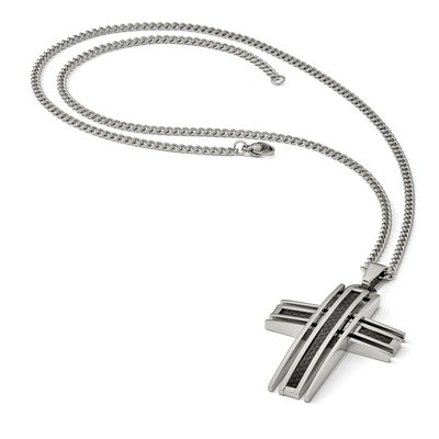 Stainless Steel Cross Pendant Necklace – view 4