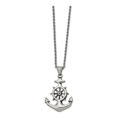 Stainless Steel Anchor Pendant Necklace
