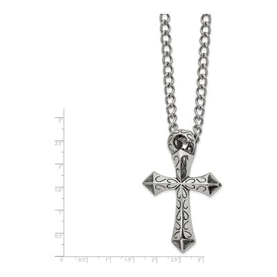 Stainless Steel Cross Pendant Necklace – view 3