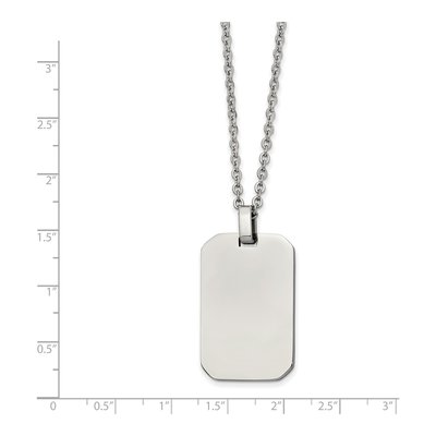 Stainless Steel Dog Tag Pendant Necklace – view 3