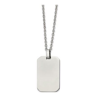 Stainless Steel Dog Tag Pendant Necklace
