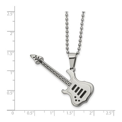 Stainless Steel Guitar Pendant Necklace – view 4