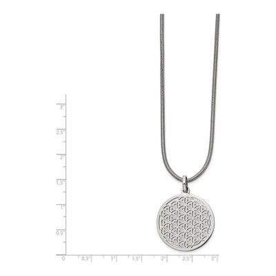 Stainless Steel Flower Cut-Out Pendant Necklace – view 3