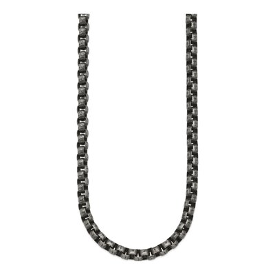 Men's Stainless Steel 5.89mm Antiqued Box Chain – view 3