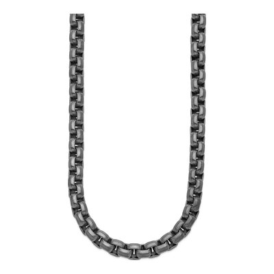 Men's Stainless Steel 8.5mm Gun Metal Box Chain – view 3