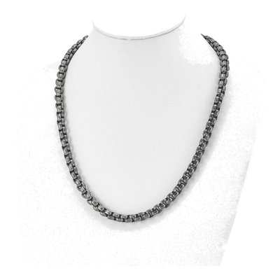 Men's Stainless Steel 8.5mm Gun Metal Box Chain – view 4