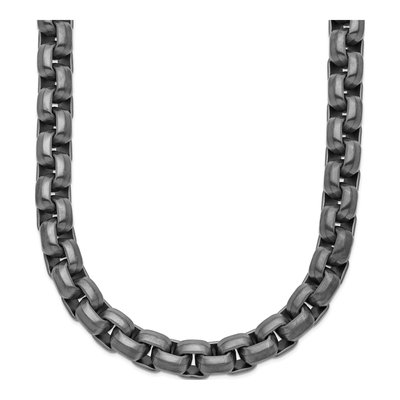 Men's Stainless Steel 8.5mm Gun Metal Box Chain