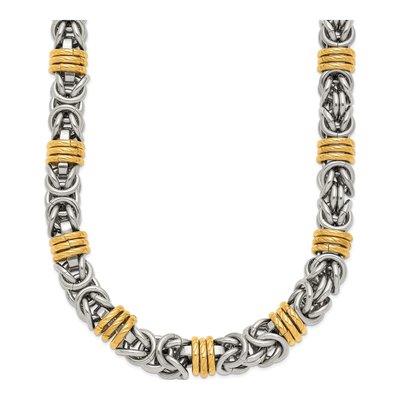 Men's Stainless Steel 8.5mm Byzantine Fancy Link Chain