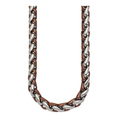 Men's Stainless Steel 10.78mm Brown IP Open Link Chain – view 3
