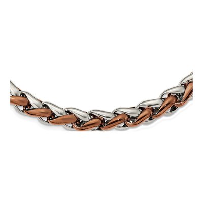 Men's Stainless Steel 10.78mm Brown IP Open Link Chain – view 5