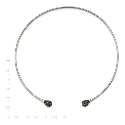 Stainless Steel Hematite Flexible Neck Wire Necklace – view 3