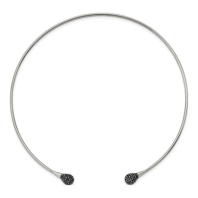 Stainless Steel Hematite Flexible Neck Wire Necklace