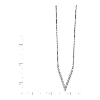 Stainless Steel Crystal Pendant Necklace – view 3