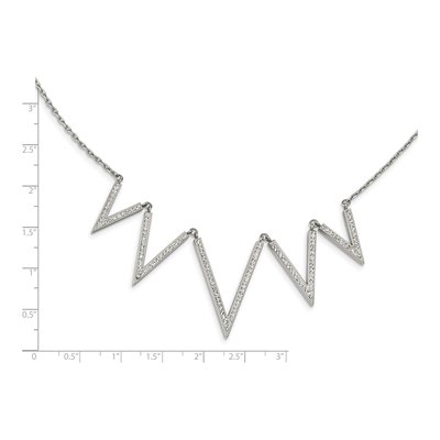 Stainless Steel Crystal V-Necklace – view 4