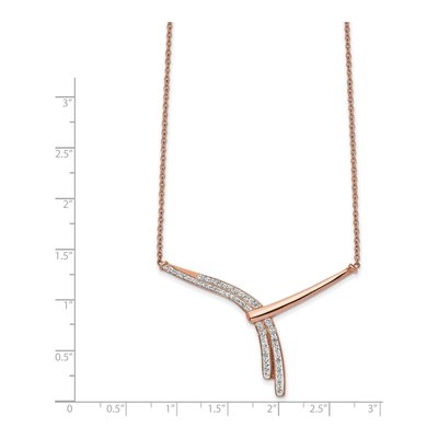 Stainless Steel Crystal Bar Necklace – view 3