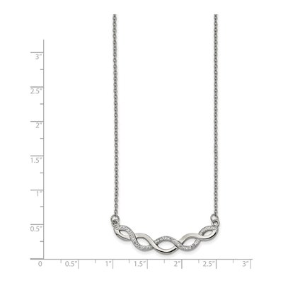 Stainless Steel Crystal Braided Bar Necklace – view 3
