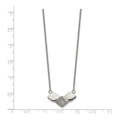 Stainless Steel Laser-Cut Squares Pendant Necklace – view 3