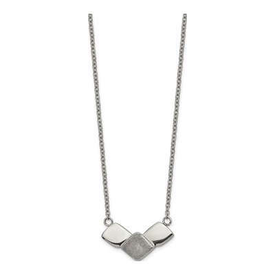 Stainless Steel Laser-Cut Squares Pendant Necklace