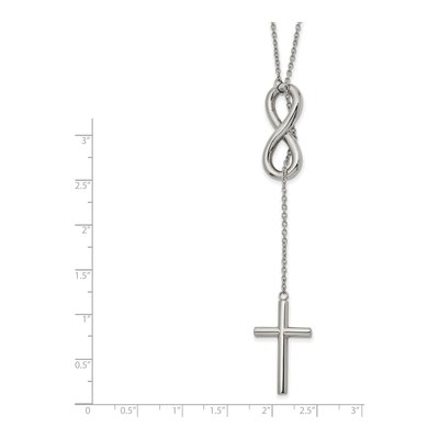 Stainless Steel Cross Infinity Pendant Necklace – view 4