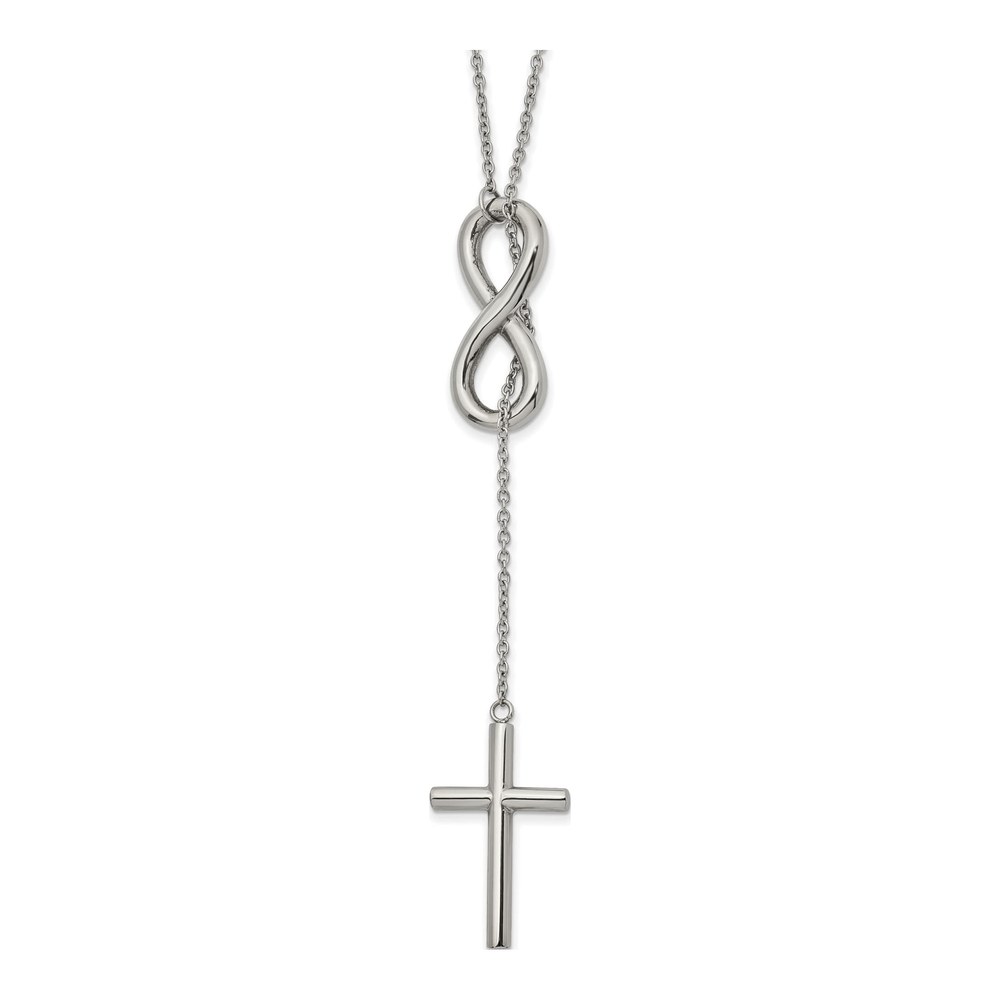 Stainless Steel Cross Infinity Pendant Necklace