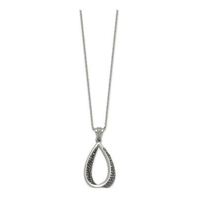 Stainless Steel Crystal Teardrop Pendant Necklace – view 3
