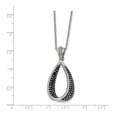 Stainless Steel Crystal Teardrop Pendant Necklace – view 4
