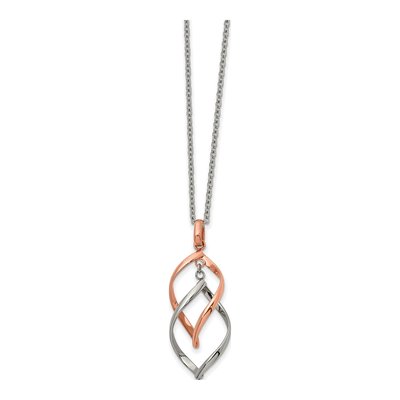 Stainless Steel IP Twisted Pendant Necklace