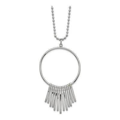Stainless Steel Circle Bars Necklace – view 3