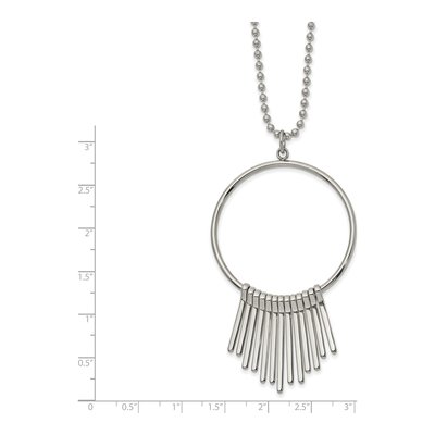 Stainless Steel Circle Bars Necklace – view 4