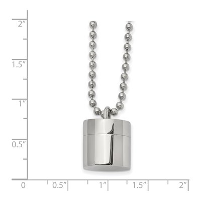 Stainless Steel Capsule Pendant Necklace – view 3