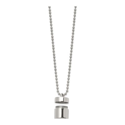 Stainless Steel Capsule Pendant Necklace – view 4